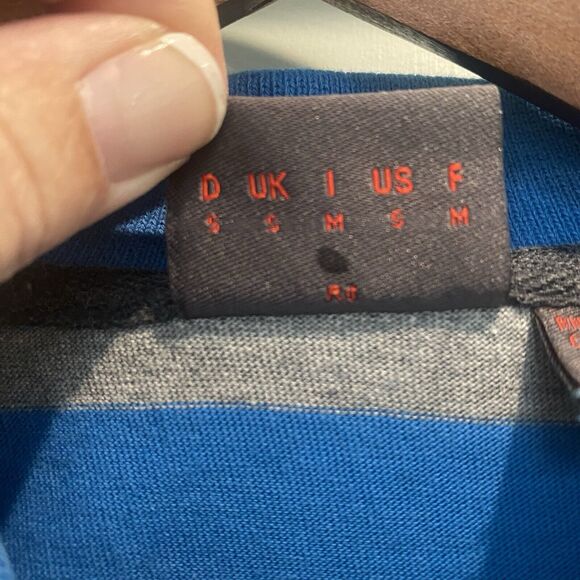 Vintage Esprit Rugby Shirt Men S Blue Striped Stitched Embroidered Urban Fit NWT - Picture 7 of 14